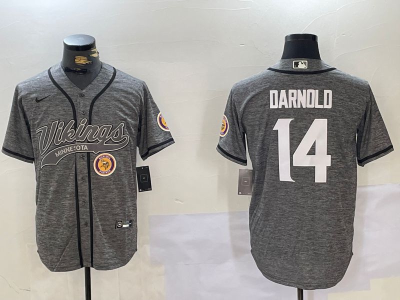 Men Minnesota Vikings #14 Darnold Grey Joint Name 2024 Nike Limited NFL Jersey style 3->indianapolis colts->NFL Jersey